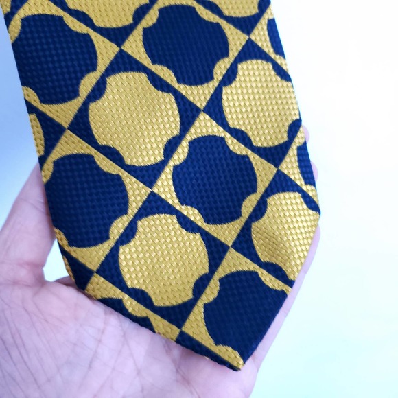 Vintage | Mod Pattern Tie Blue & Yellow - Picture 3 of 6